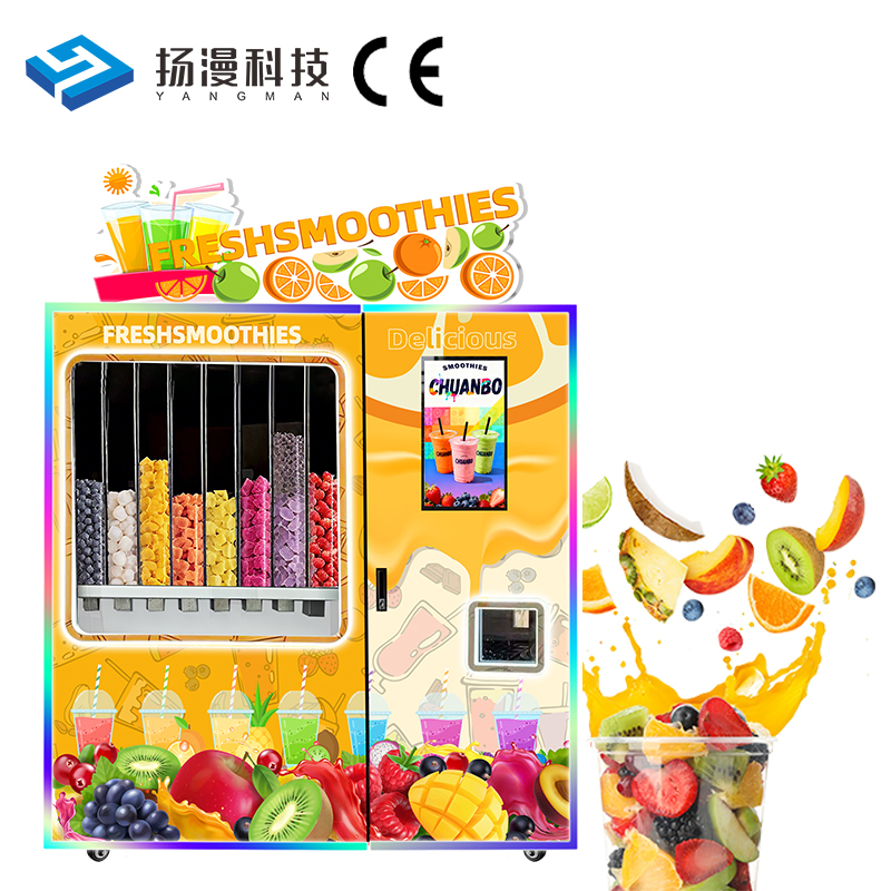 8 Channels Large Capacity Frozen Fruit Smoothie Vending Machine with Compressor Cooling & 4G LTE Remote Monitoring
