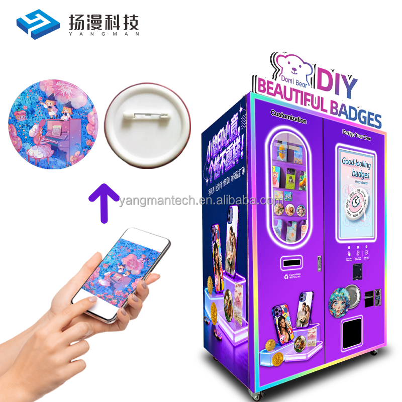 OEM ODM Manufacture Touch Screen Self Service Phone Case Badge Printing Vending Machine Intelligent Automatic DIY Machine