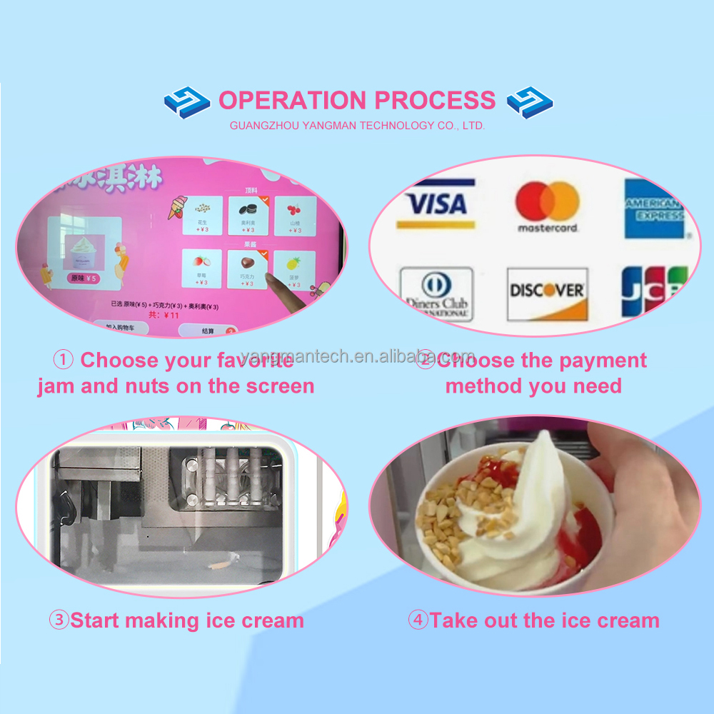 New Arrival Make Money Business Fully Automatically Ice-Cream Maker Robot Soft Ice Cream Vending Machine for Sale