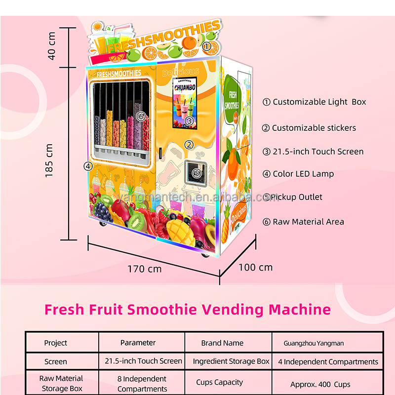 Eco-Friendly Minimal Waste Commercial Smoothie Machine with High Efficiency & Fast Output for High-Traffic Scenarios
