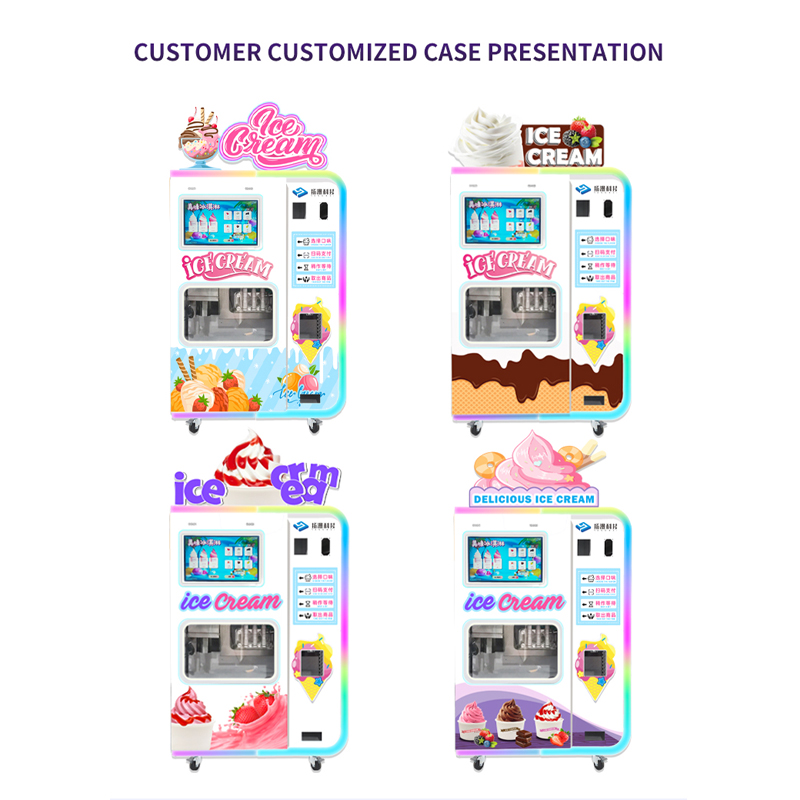 Outdoor Full Automatic Ice Cream Vending Machine Self Service Ice Cream Robot for Commercial Activities