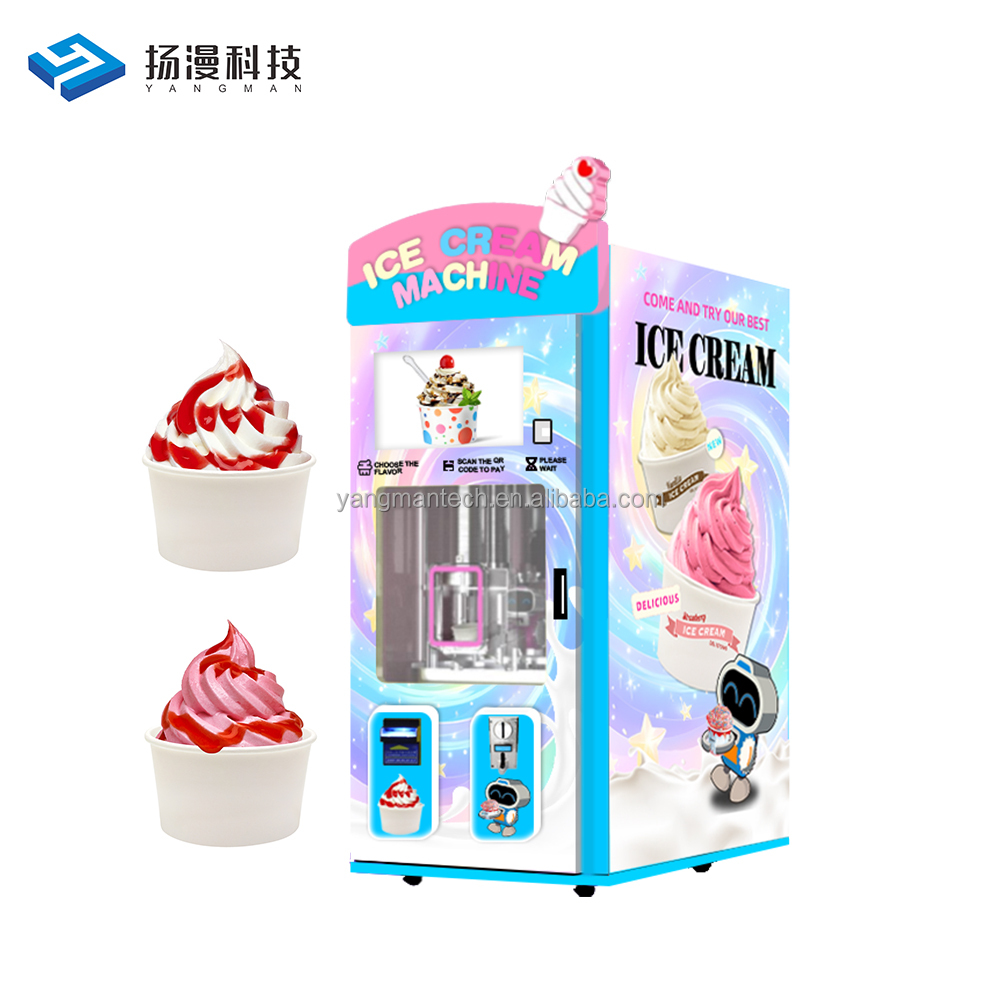 Multi-function Full Automatic Vending Machine Soft Ice Cream Maker Robot Soft Self-Service Ice Cream Vending Machine