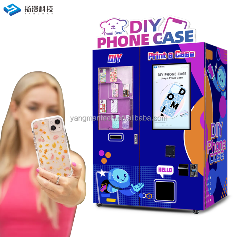 Custom Smart Vending System Profitable  Machine Factory High Profit  DIY Automatic Phone Case Printing Custom Vending Machine