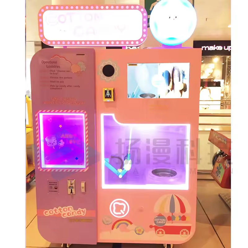 Automat Cotton Candy Vending Machine Custom Candyfloss Cotton Maker Machine Automatic Solutions