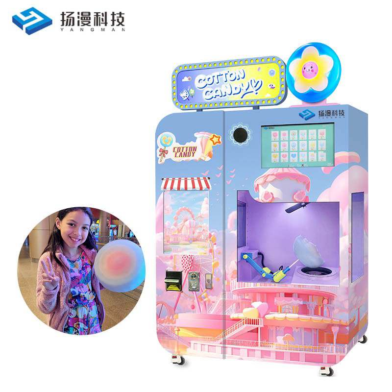 Remote Control Robot Electric Cotton Candy Machine Fully Automatic Cotton Candy Vending Machine for Mall