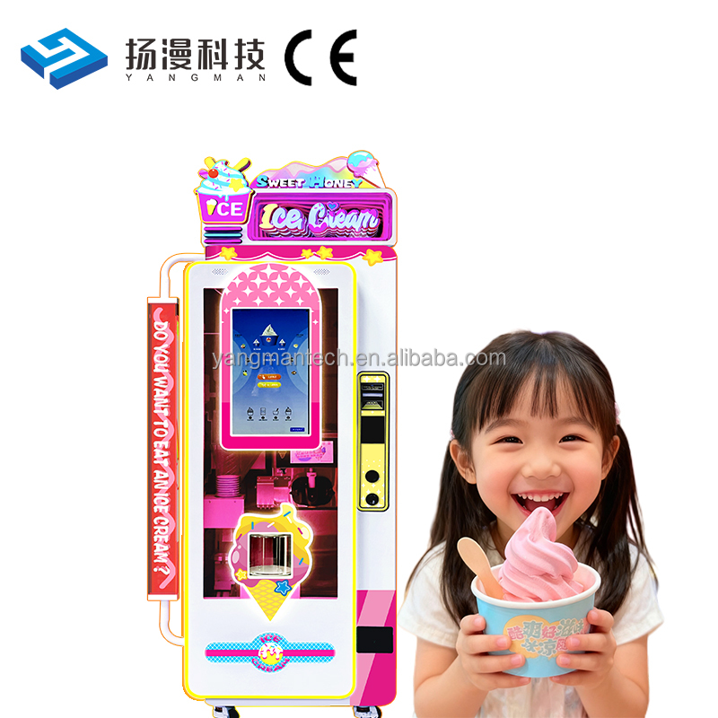 OEM Self-Service  Commercial High Quality Factory Unmanned Soft Serve Ice Cream Vending Machine Vending Machine Soft Ice Cream