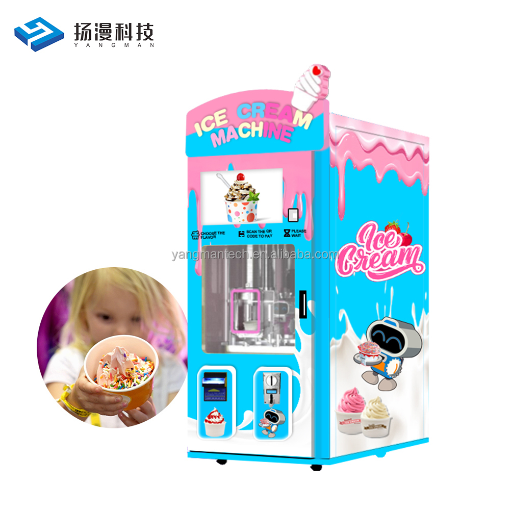 Multi-function Full Automatic Vending Machine Soft Ice Cream Maker Robot Soft Self-Service Ice Cream Vending Machine
