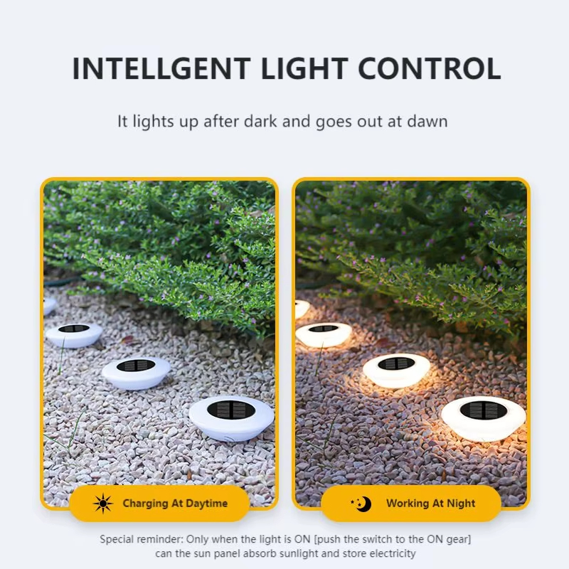 Solar Floor Light 14 LEDs Outdoor Solar Light Garden Warm White Solar Garden Ground Yard Diveway Landscape Lighting