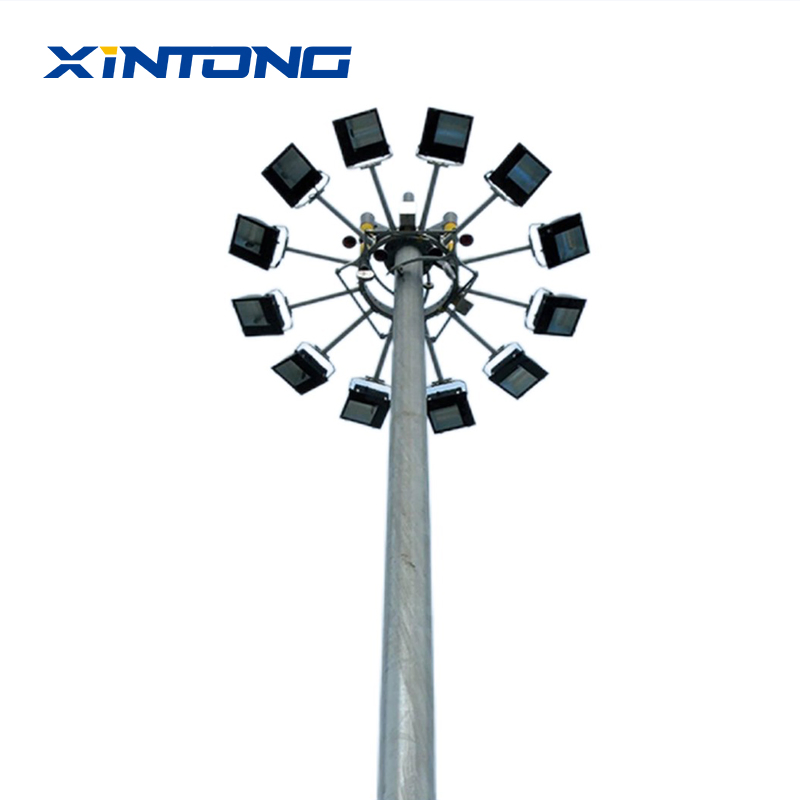 Waterproof Galvanized Octagonal Outdoor LED Tunnel Flood High Mast Pole Tower Light