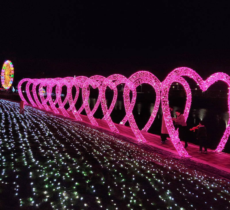 Outdoor Waterproof LED Large Motif Love Shape Christmas Landscape Decorative Motif Lighting