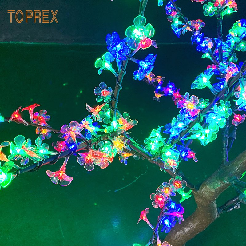 Toprex Festival Christmas Party Outdoor Decorative LED Light Landscape Artificial LED Cherry Bloom Trees Lighting