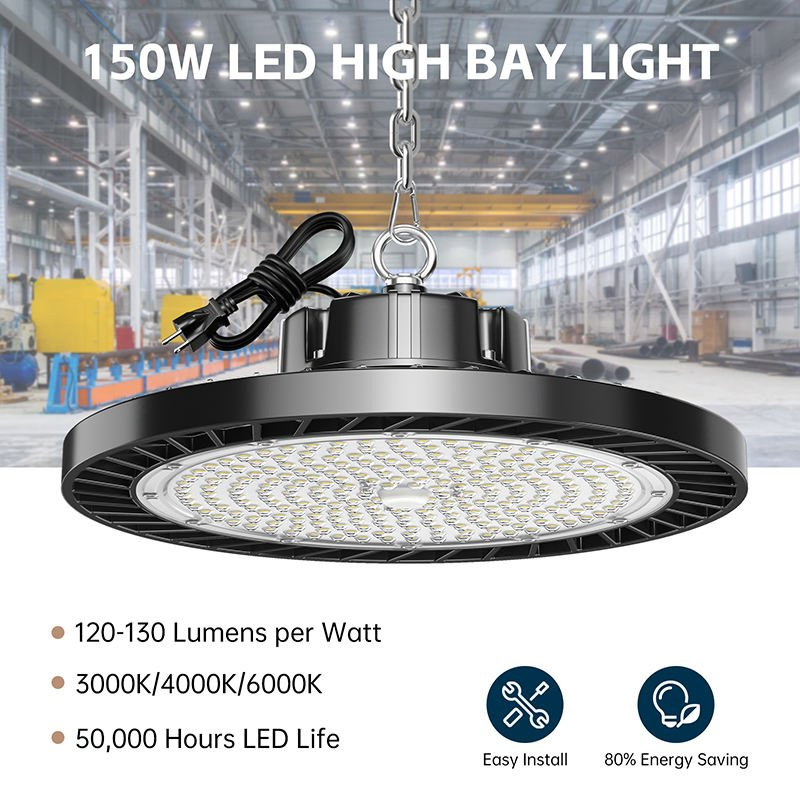 Super Bright High Bay 100W 150W 200W Commercial Lamp Industrial Warehouse Factory UFO LED Highbay Light