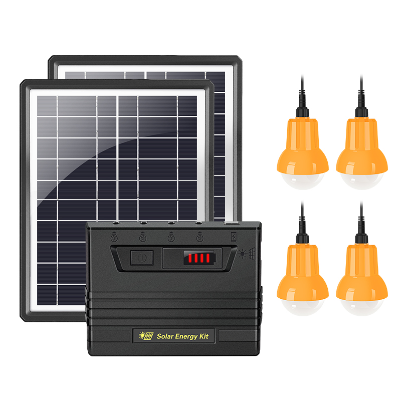 Factory Supply Ngo Solar Power Lighting System with 4PC LED Bulbs