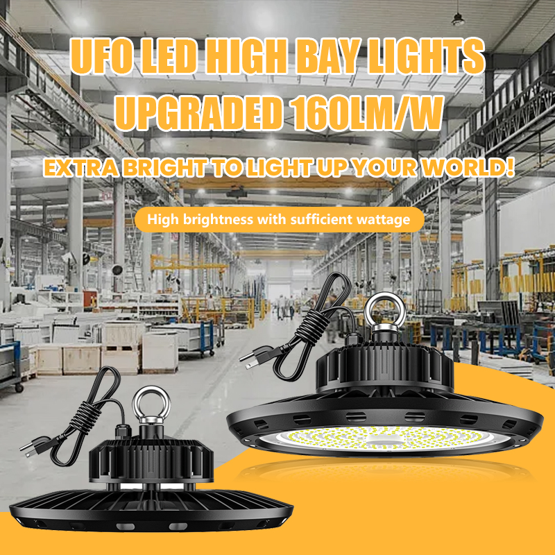 Aluminum Waterproof UFO for LED High Bay Light IP66 SMD Chip High Brightness for Warehouse Factory Workshop Outdoor Lighting