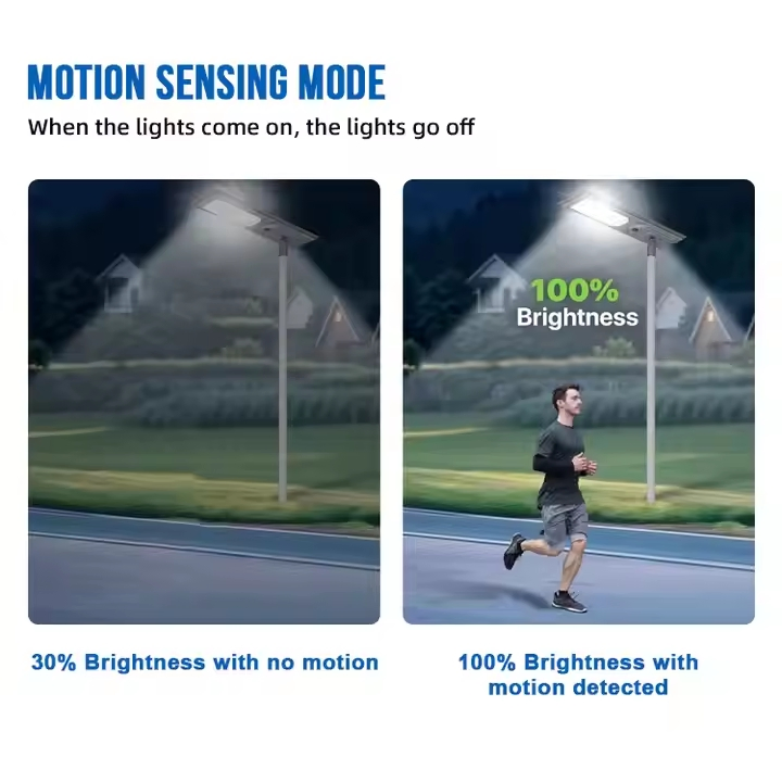 Parking Lot Lighting Waterproof IP65 Outdoor Road Lamp 100W 200W 300W Integrated All in One LED Solar Power Street Light