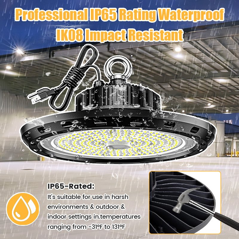 Aluminum Waterproof UFO for LED High Bay Light IP66 SMD Chip High Brightness for Warehouse Factory Workshop Outdoor Lighting