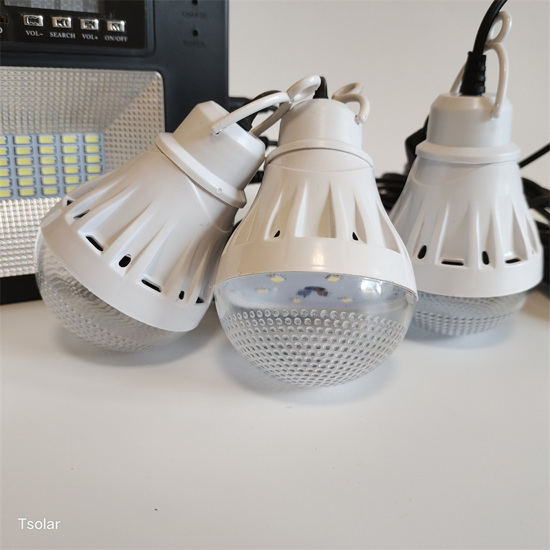 Energy Portable Solar Power Generator Lighting Light Kit System with Speaker, FM Radio and Three Bulbs LED Light