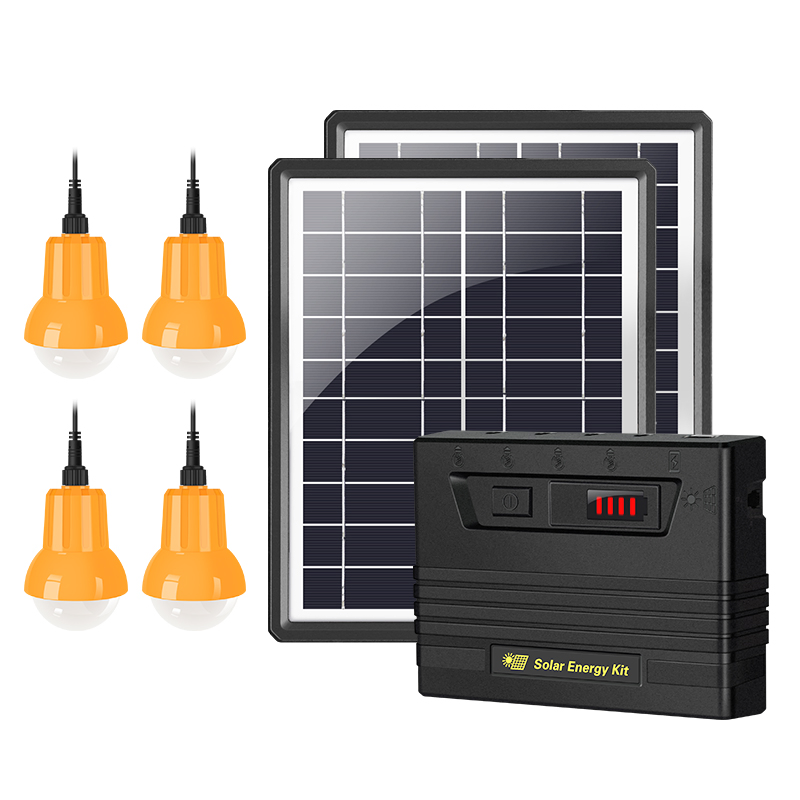 Factory Supply Ngo Solar Power Lighting System with 4PC LED Bulbs