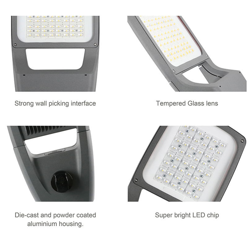 Factory Price High Brightness SMD Waterproof IP66 Aluminum 100W LED Street Light 50Hz 60Hz 50000h Equivalent Outdoor Parking Lot Light