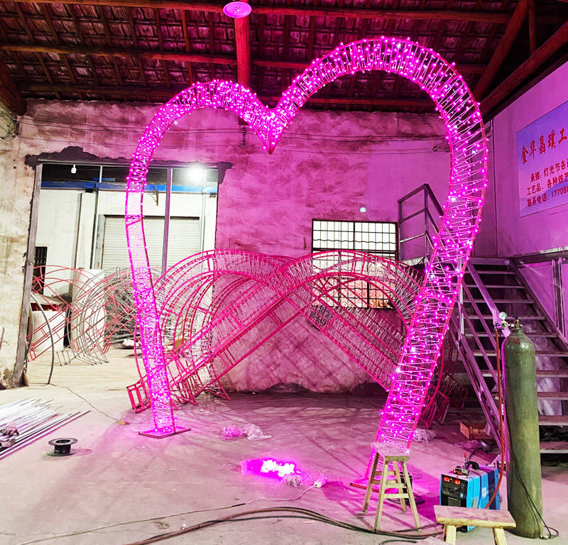 Outdoor Waterproof LED Large Motif Love Shape Christmas Landscape Decorative Motif Lighting