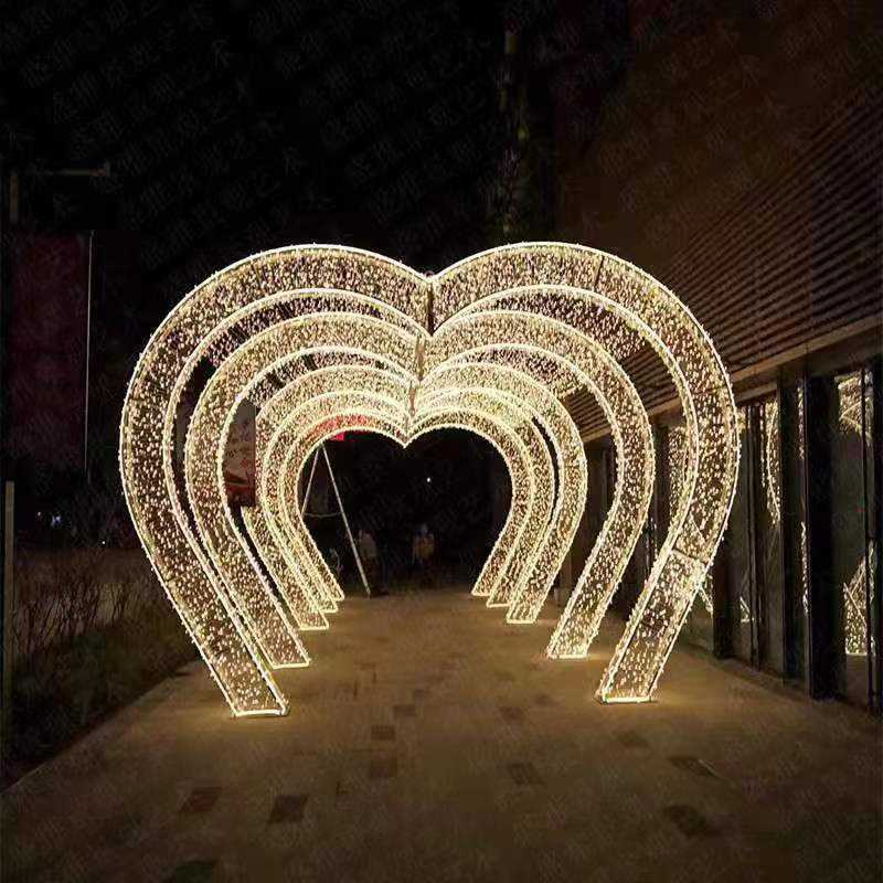 Outdoor Waterproof LED Large Motif Love Shape Christmas Landscape Decorative Motif Lighting