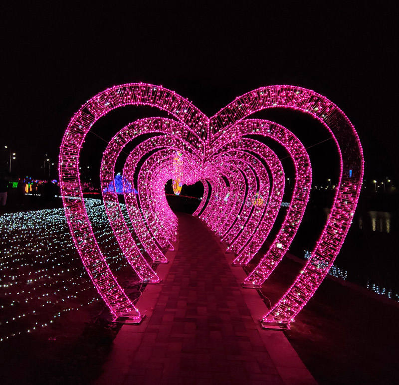 Outdoor Waterproof LED Large Motif Love Shape Christmas Landscape Decorative Motif Lighting