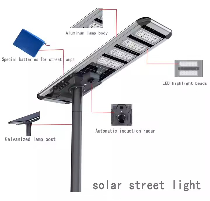 Outdoor Waterproof Integrated Solar Street Light All-in-One Solar Lamp LED Street Light for Highways 70W