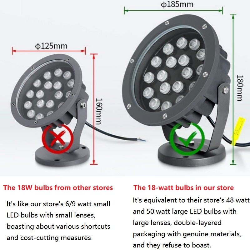 66W LED Multi-Color Illuminated Tree Lamp Outdoor Waterproof Landscape Lighting Project Buried in The Ground