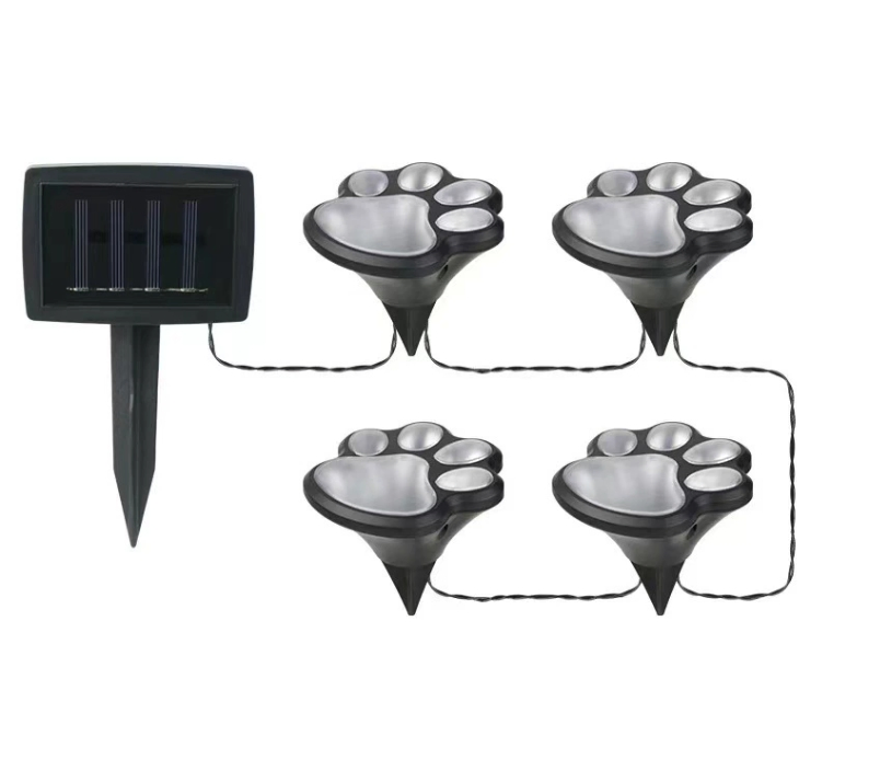 Factory Directly LED Paw Print Solar Pathway Lights Outdoor Waterproof Garden