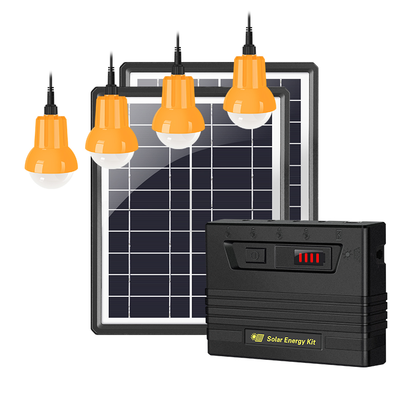 Factory Supply Ngo Solar Power Lighting System with 4PC LED Bulbs