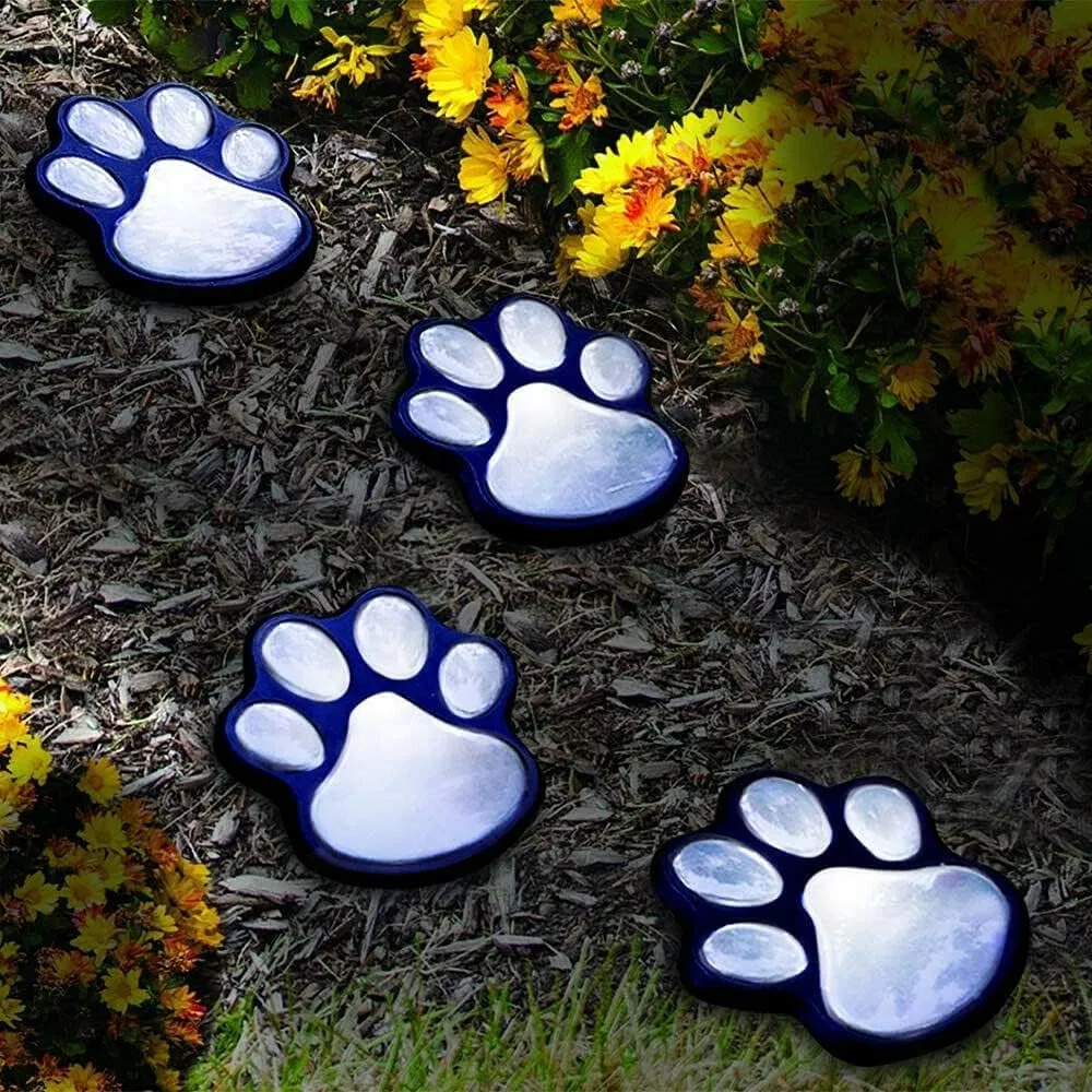 Factory Directly LED Paw Print Solar Pathway Lights Outdoor Waterproof Garden