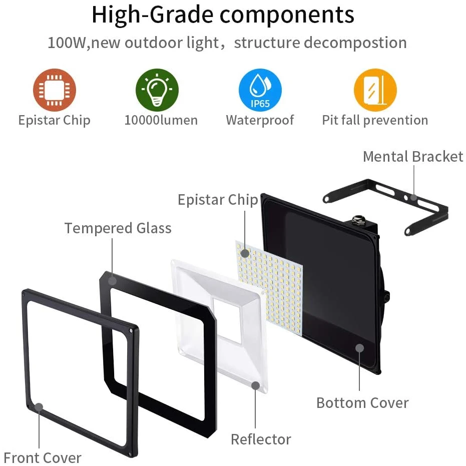 High Power 50 W Outdoor LED Flood Light LED Tunnel Light