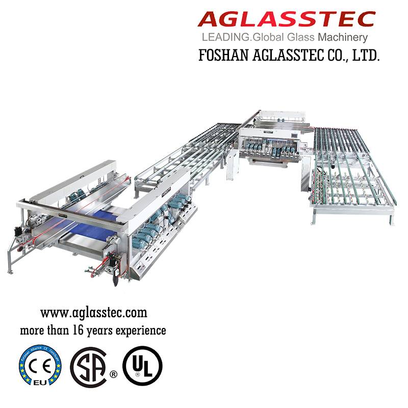 Hot Selling 20 Spindles U Type Straight Line Glass Double Edger Processing Line Machinery Manufacturer