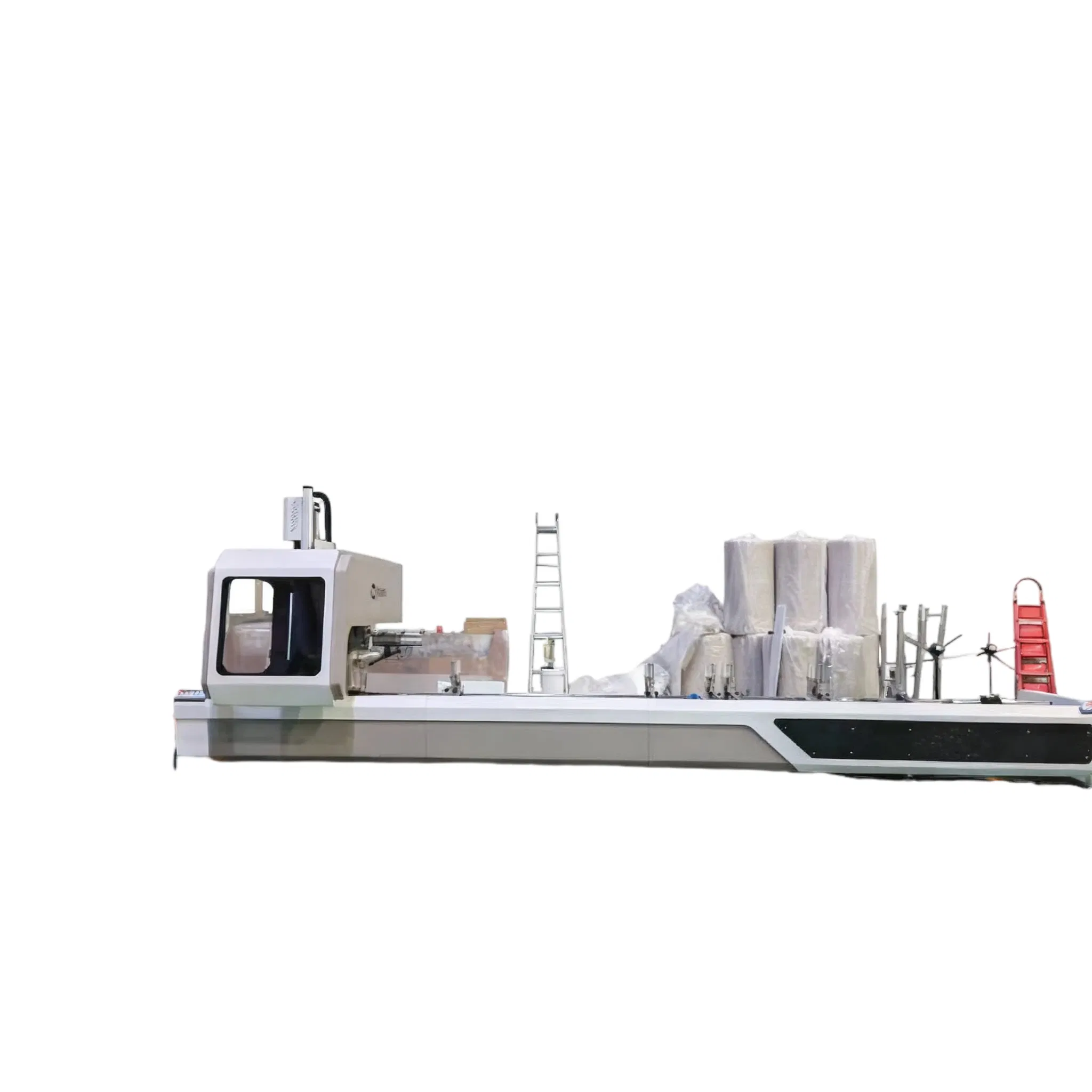 4 Axis CNC Machining Center with Moving Gantry Structure for Drilling Milling Cutting on Bars or Workpieces of Aluminium PVC