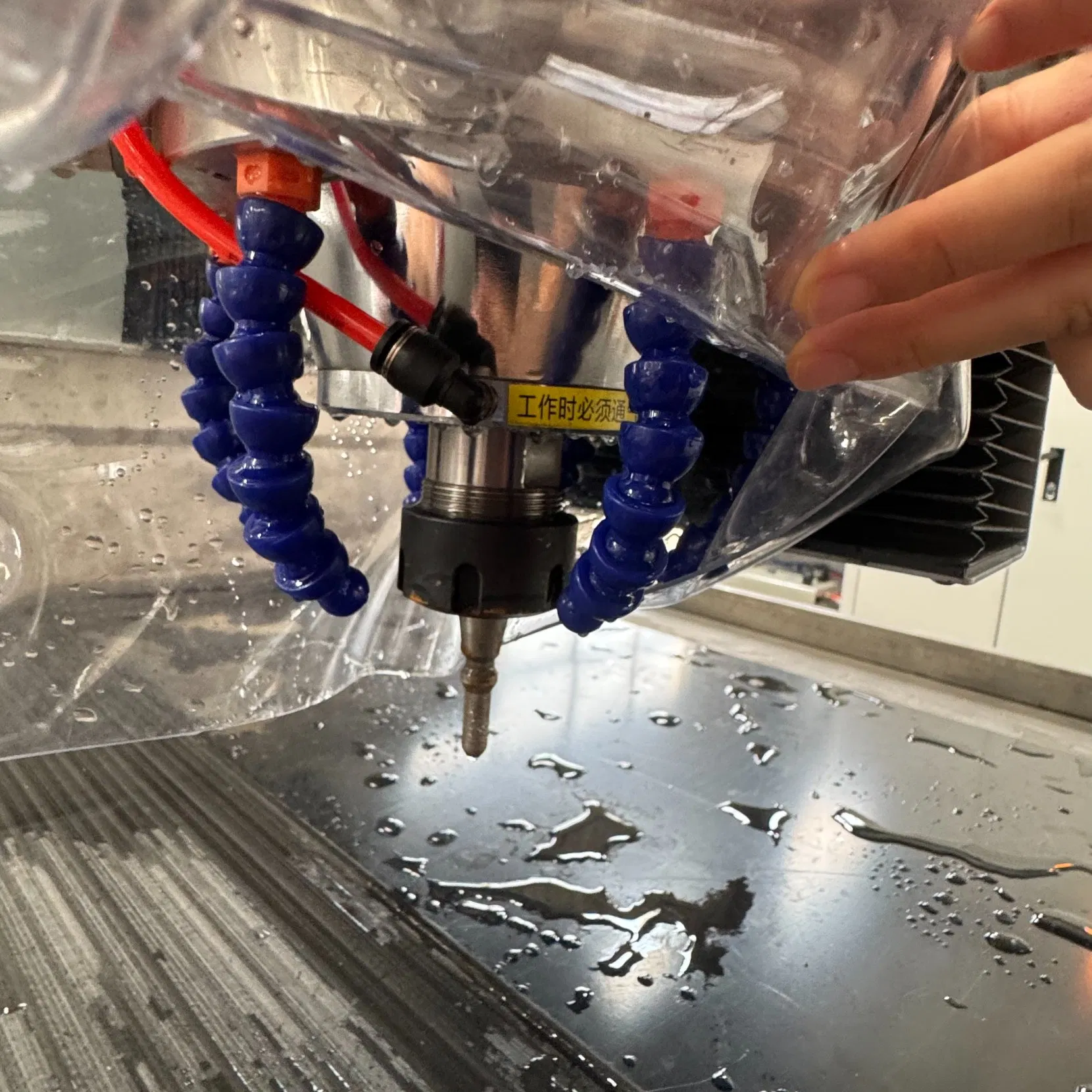 CNC Glass Milling Groove Machine Used for Glass Shaped Hole Drilling and Milling Especiallly for Bathroom Door and Window