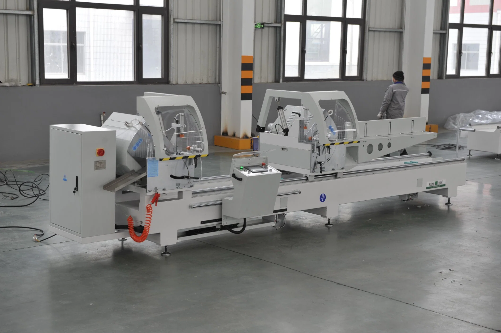 Jmd Aluminum Window Double Head Cutting Saw Machine/UPVC Double Head Welding Machine