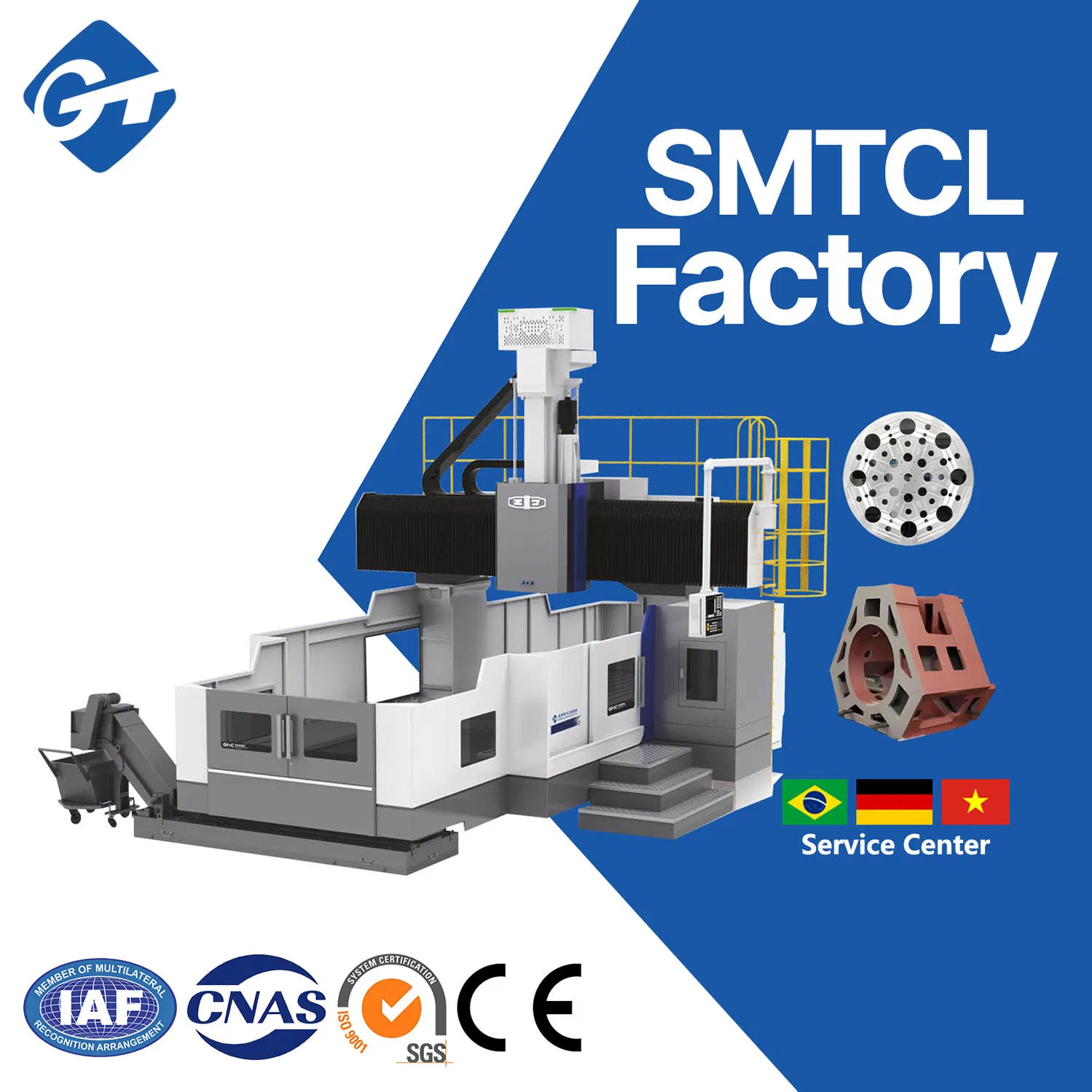 Smtcl Factory Gmc1220RV Aluminum Profile Gantry Four Axis CNC Machining Center Price