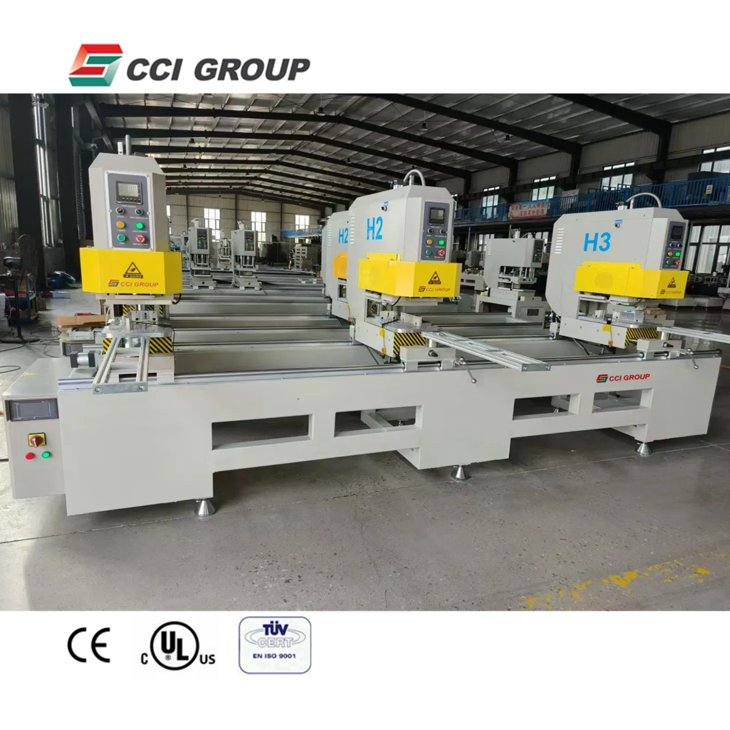 Three Head Seamless Welding UPVC Welding Window Machine for Color PVC Profile