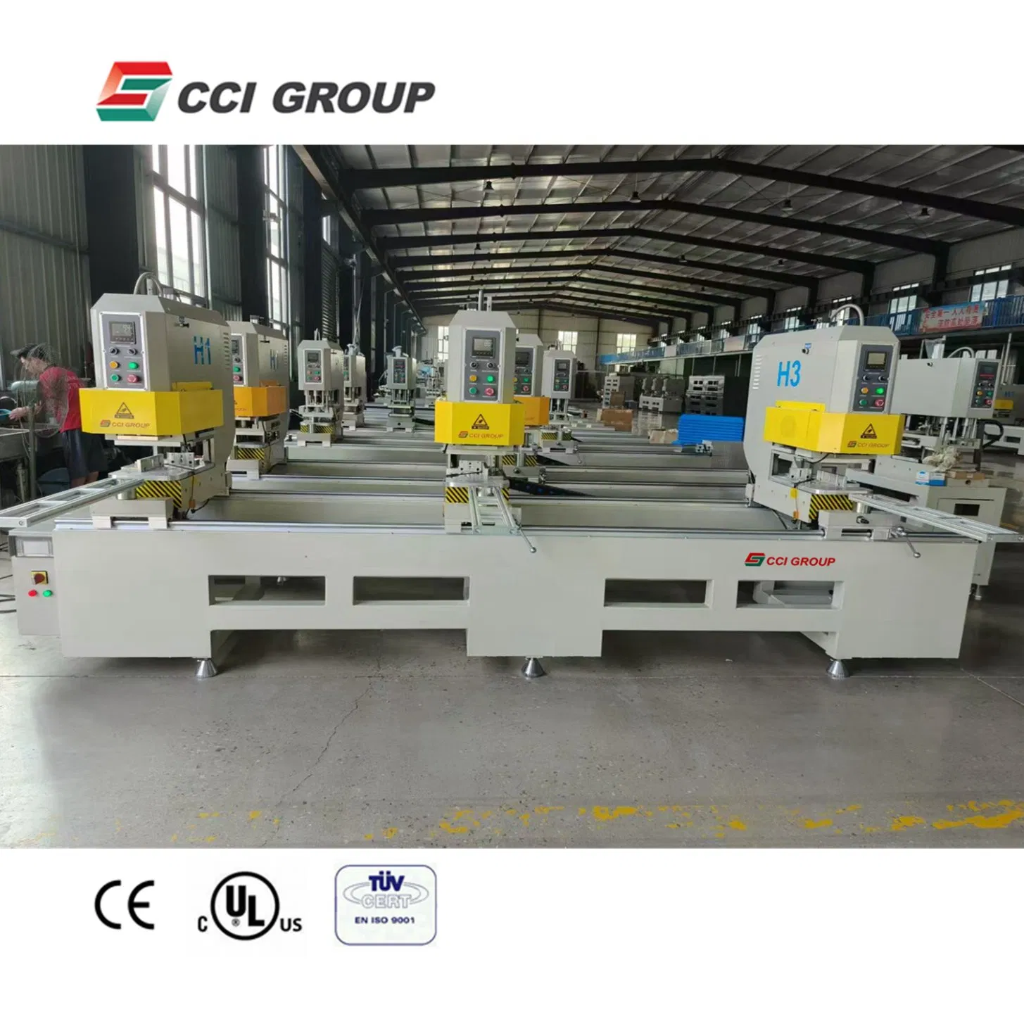 Three Head Seamless Welding UPVC Welding Window Machine for Color PVC Profile