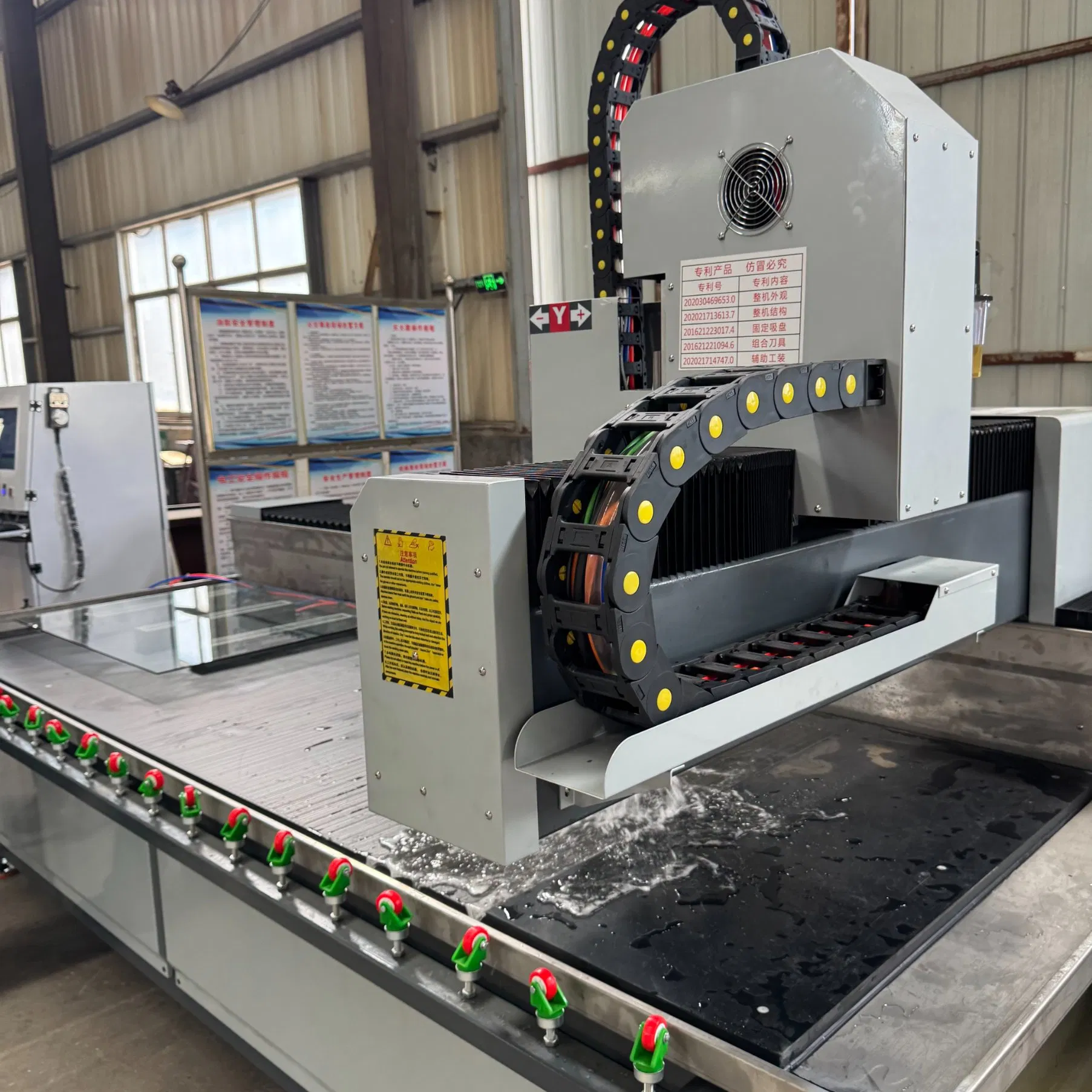 CNC Glass Milling Groove Machine Used for Glass Shaped Hole Drilling and Milling Especiallly for Bathroom Door and Window