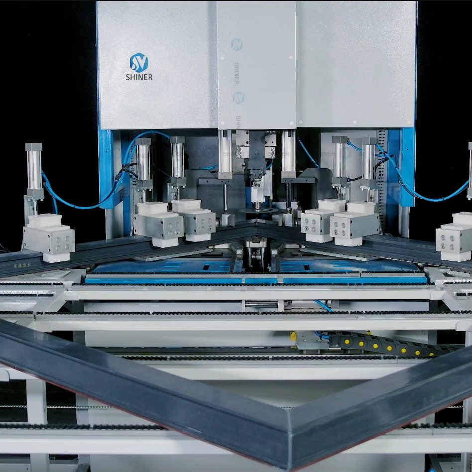 Shiner Intelligent UPVC PVC Plastic Profile Automatic CNC Four Heads Corner Welding and Cleaning Production Machine