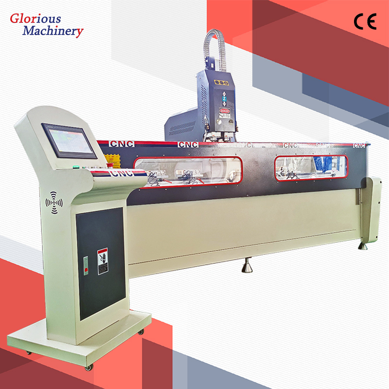 Hinge Drilling CNC Aluminium and One Head Copy Milling Groove Processing Machine