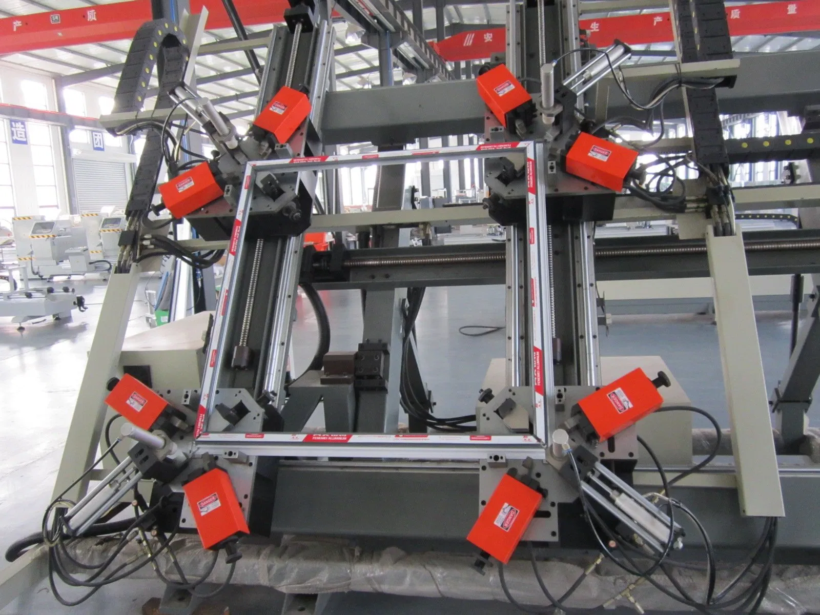 Aluminum Window Door Combining Machine Aluminium Four Head CNC Corner Crimping Machine Window Frame Making Machine