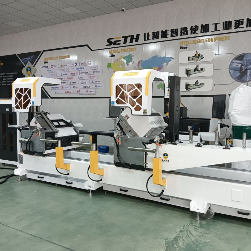 Window Making Machines Aluminum Cutting Saw Aluminum CNC Double Head Cutting Machine with 550mm/600mm Saw Blades Window Fabrication Machines