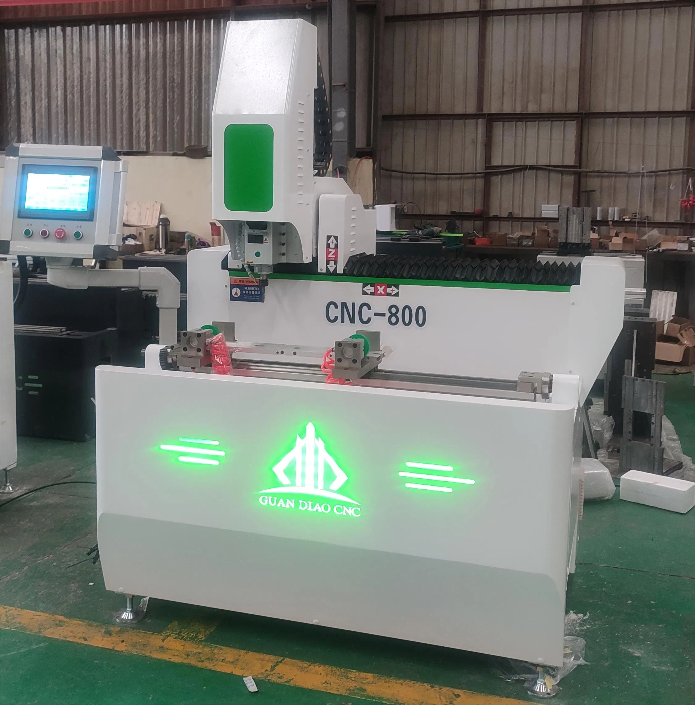 Aluminum/UPVC/PVC Automatic Window and Door Profile CNC Door Lock Hole Drilling Milling Cutting Machine