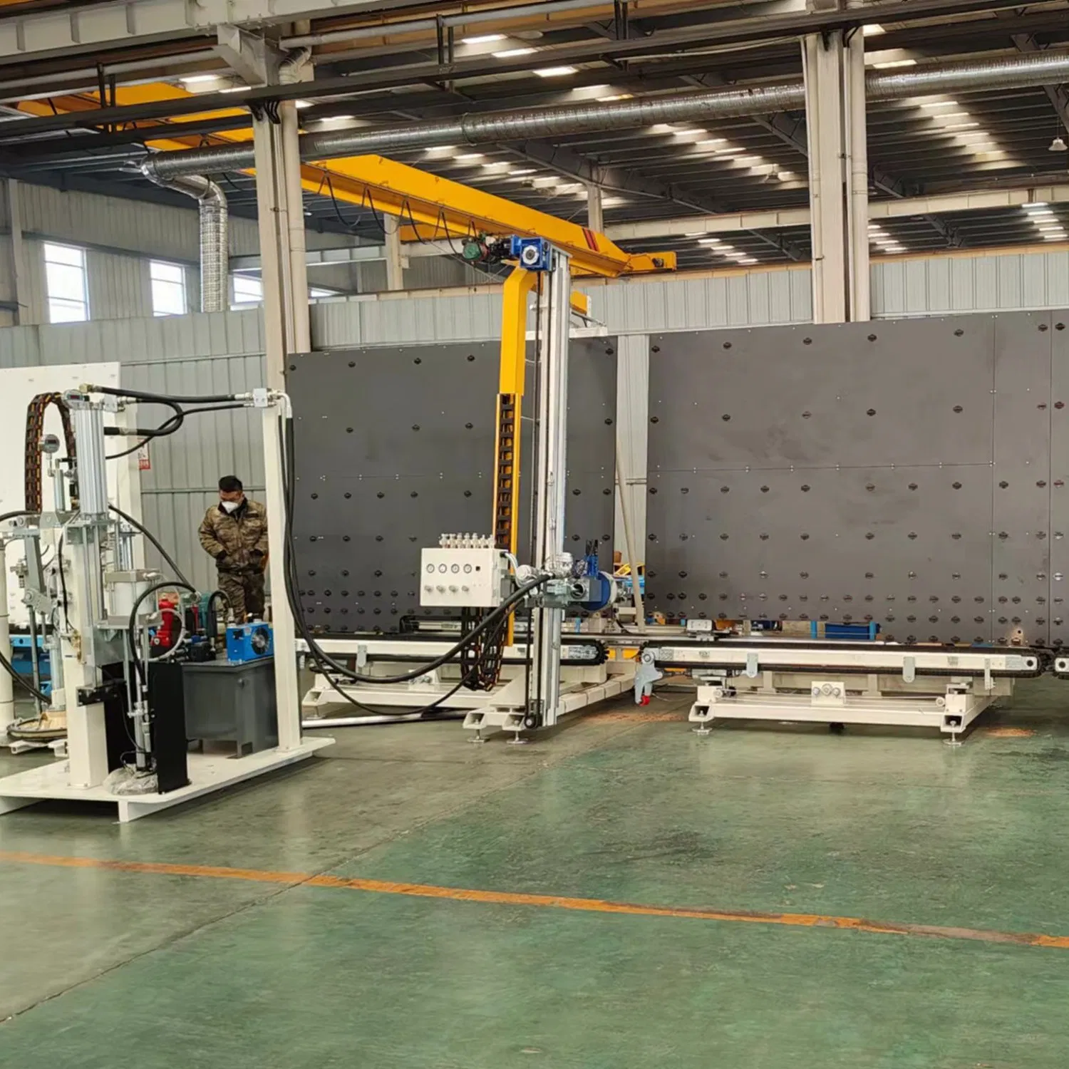 Double Glazing Glass Secondary Sealant Spreading Machine with Corner Cleaning Function