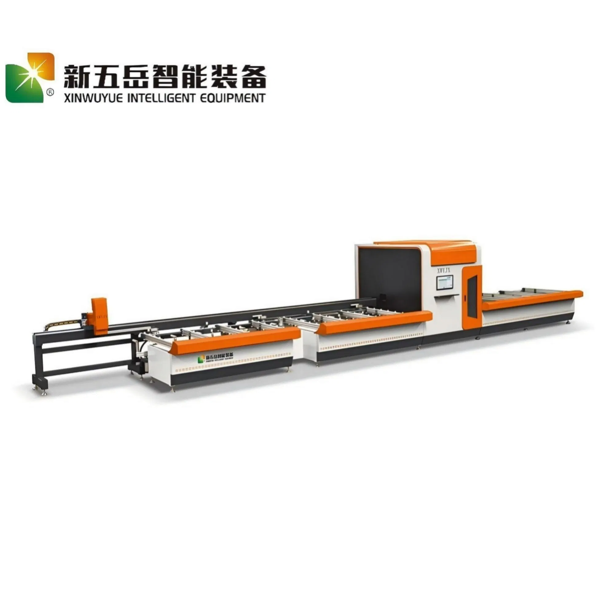 The Wyjq-CNC-6500 Model Is an Aluminum Profile Intelligent Sawing Center with Cutting and Blanking Functions, Used for Processing Batch Profiles.