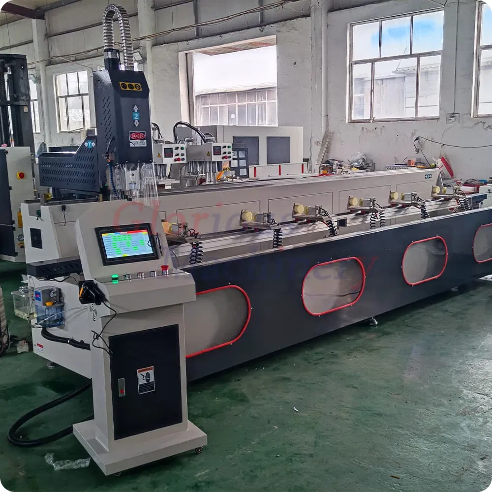 Hinge Drilling CNC Aluminium and One Head Copy Milling Groove Processing Machine