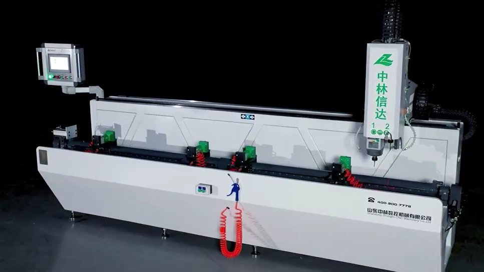 CNC Double Spindle Aluminum Profile Drilling Copy Milling Machine for Window Door Curtain Wall 3 Sides Rotary Workbench Miller for PVC Aluminum Alloy Template