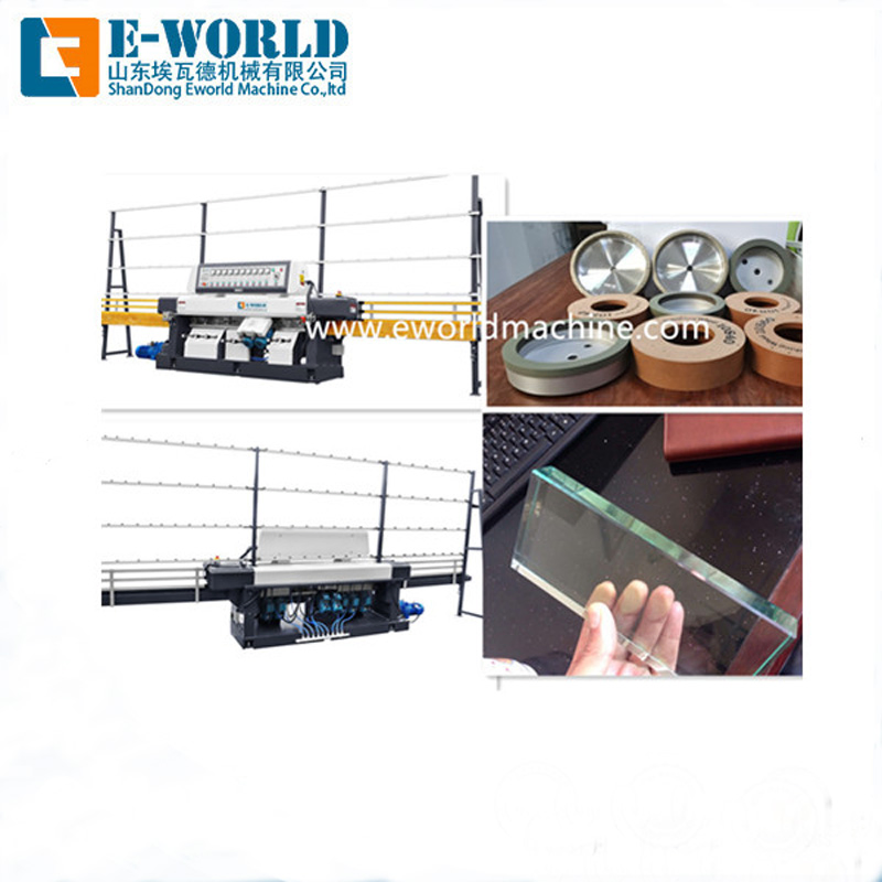 9 Motors Glass Edge Processing Polishing Machinery Glass Straight Line Edging Machine